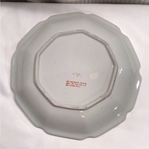 Porcelain Floral Decor Large Charger Platter/Plate Stamped 675- 12” - Picture 3 of 9